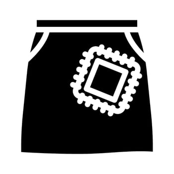 patch repair thrift driven fashion glyph icon illustration vector