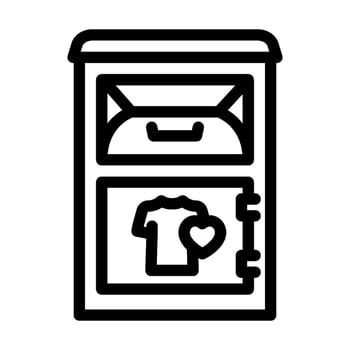 clothing donation bin thrift driven fashion line icon illustration vector