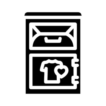 clothing donation bin thrift driven fashion glyph icon illustration vector