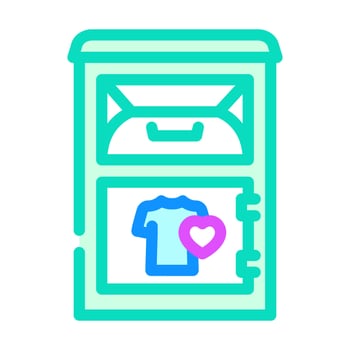 clothing donation bin thrift driven fashion color icon illustration vector