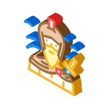 ares greek god mythology isometric icon illustration vector
