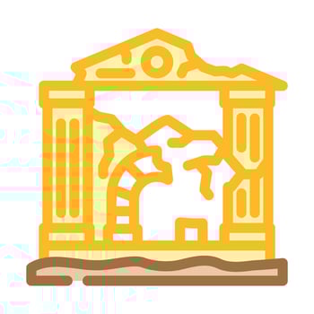 ancient ruins geographical discoveries color icon illustration vector