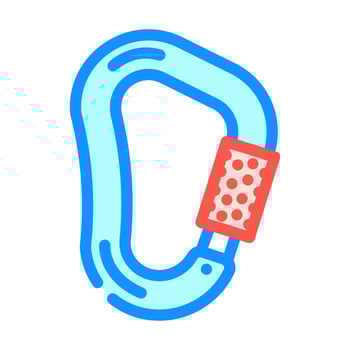 carabiners rock climbing color icon illustration vector