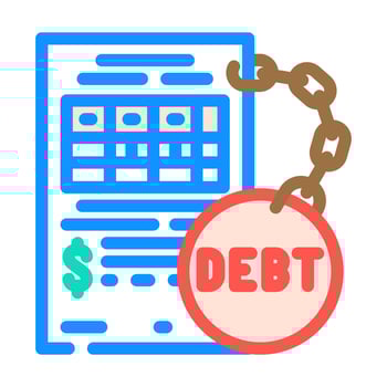 debt management budget planning color icon illustration vector