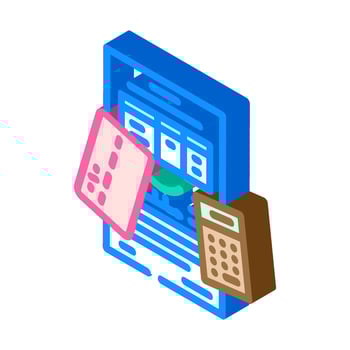 financial planning tools budget planning isometric icon illustration vector