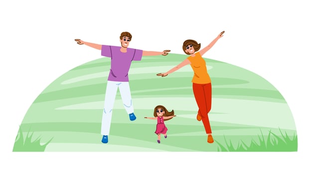 exploration family nature walk vector