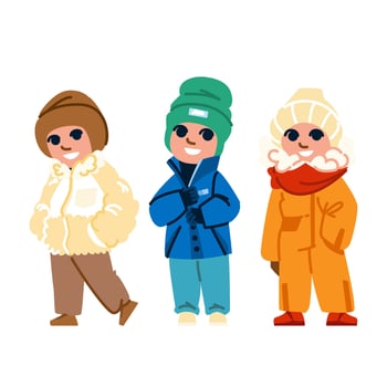 beanie kid boy winter fashion vector