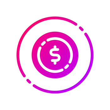 Design Illustration graphic of coin icon with gradient style. Suitable for UI, mobile design, web design, etc. Transparent background. png