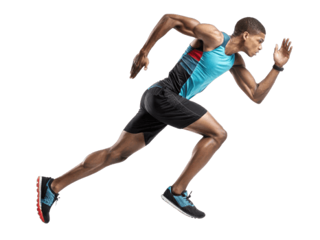 male athlete sprinting in dynamic running pose, showcasing athleticism and speed png