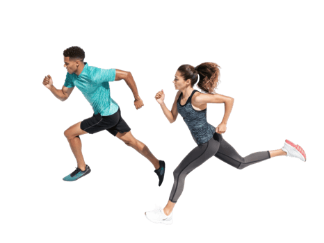 Running athletes in motion, showcasing fitness and determination png