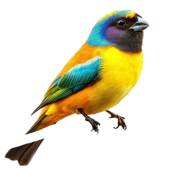 Multicolor Artistic Bird Transparent Background png