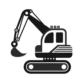 Construction Excavator Icon vector