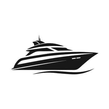 Sleek Luxury Yacht Icon vector