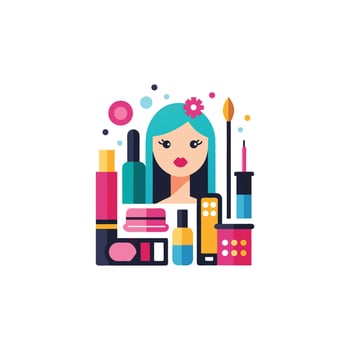 Beauty Essentials Minimalist Makeup Icon Design vector