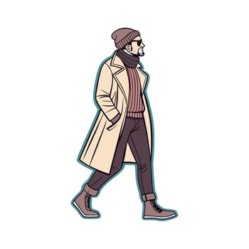 Chic Winter Street Style Fashion Model. vector