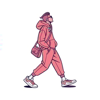 Chic Bold Streetwear Fashion Model. vector