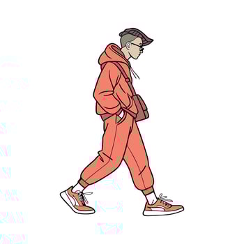 Stylish Bold Streetwear Model for Illustrations. vector