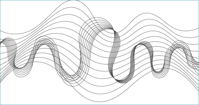 Abstract wavy lines on white background. illustration design vector