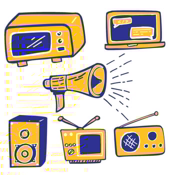 hand drawn electronic goods vector