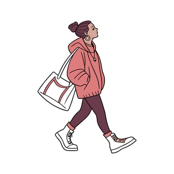 Elegant Oversized Sweater Fashion Model. vector