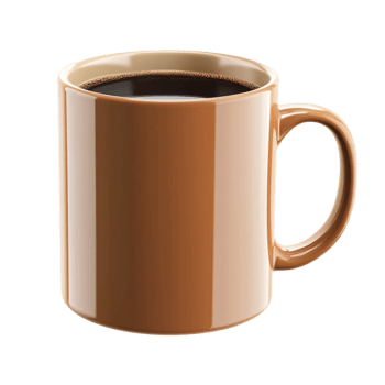 Brown coffee mug on transparent background png