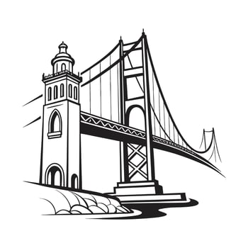 The golden gate bridge in san francisco, california vector