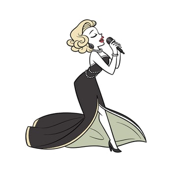 Stylish Dramatic Evening Wear Design. vector