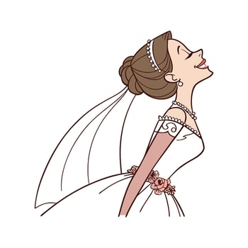 Charming Bridal Fashion Model Design. vector