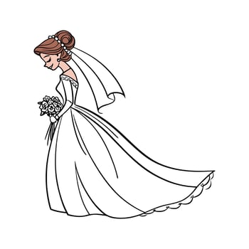 Stunning Bridal Fashion Model Illustration. vector