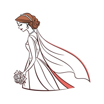 Lovely Bridal Fashion Model Representation. vector