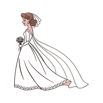 Beautiful Bridal Fashion Model Creation. vector