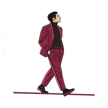 Glamorous Velvet Suit Fashion Model. vector
