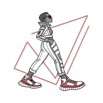 Elegant Futuristic Fashion Model. vector
