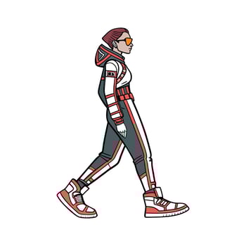 Trendy Futuristic Fashion Model. vector