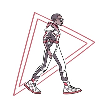 Stylish Futuristic Fashion Model. vector