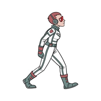 Chic Futuristic Spacewear Model. vector