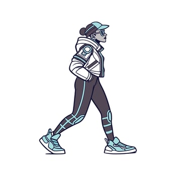 Stylish Futuristic Street Fashion Model. vector