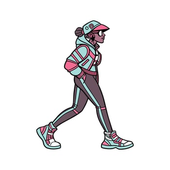 Chic Futuristic Street Fashion Model. vector