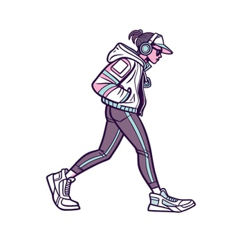 Trendy Futuristic Street Fashion Model. vector