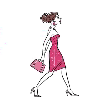 Chic Glamorous Cocktail Party Model. vector