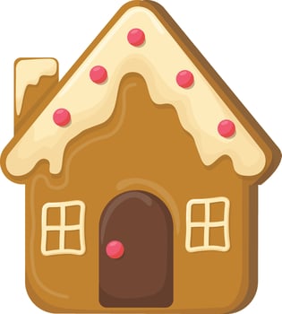 Iced Gingerbread House Cookie vector