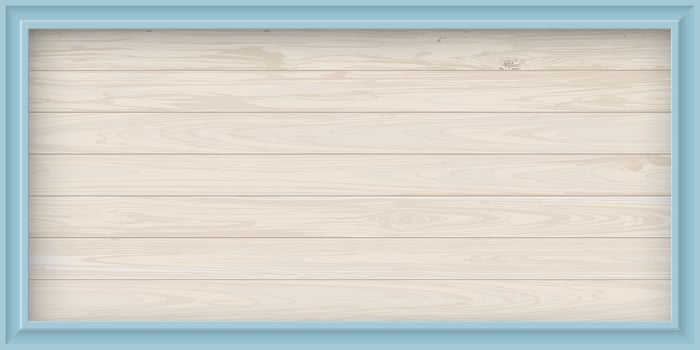 Cut timber panels whitewashed fade condition background with light blue frame graphic illustration. vector