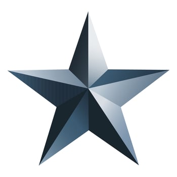 Blue 3d shining star. illustration Blue 3d star icon illustration Isolated on white background vector