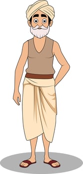 Indian Village Men Cartoon Avatars and Designs vector