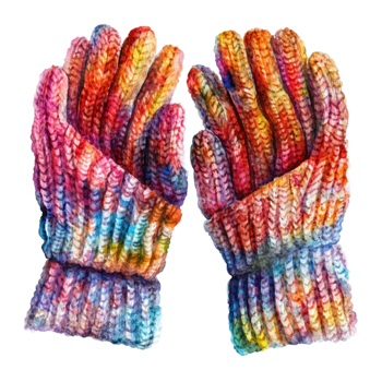 Watercolor Knitted Gloves on Transparent Background png