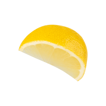 A Fresh lemon slice with vibrant yellow color and juicy texture png