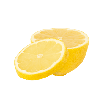 Fresh lemon halves with bright yellow color and juicy texture png