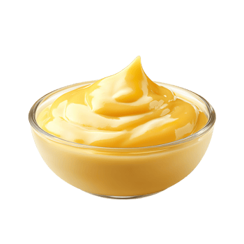 Cheese Sauce In A glass bowl isolated on transparent background png