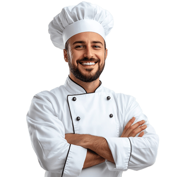 Chef smiling isolated on transparent background png