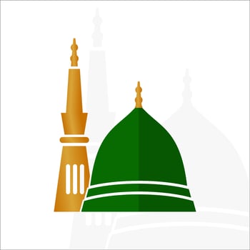 Masjid Nabawi at Medina Saudi Arabia vector